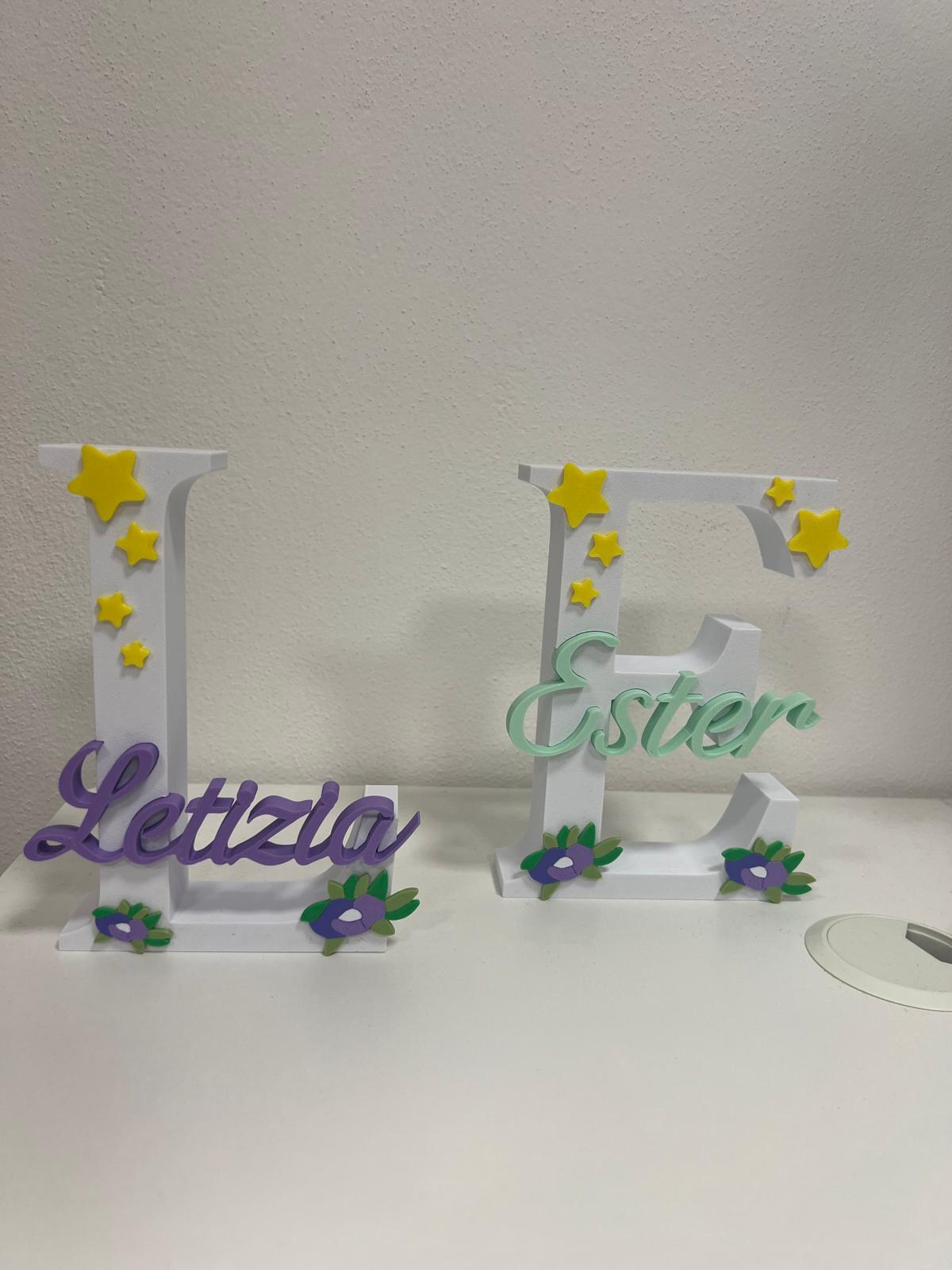 Lettera Iniziale 3D Personalizzata con Nome | 15–20-25-30 cm