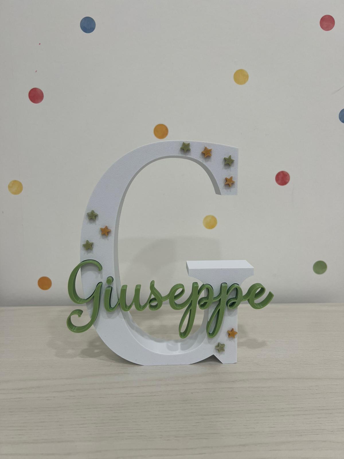 Lettera Iniziale 3D Personalizzata con Nome | 15–20-25-30 cm