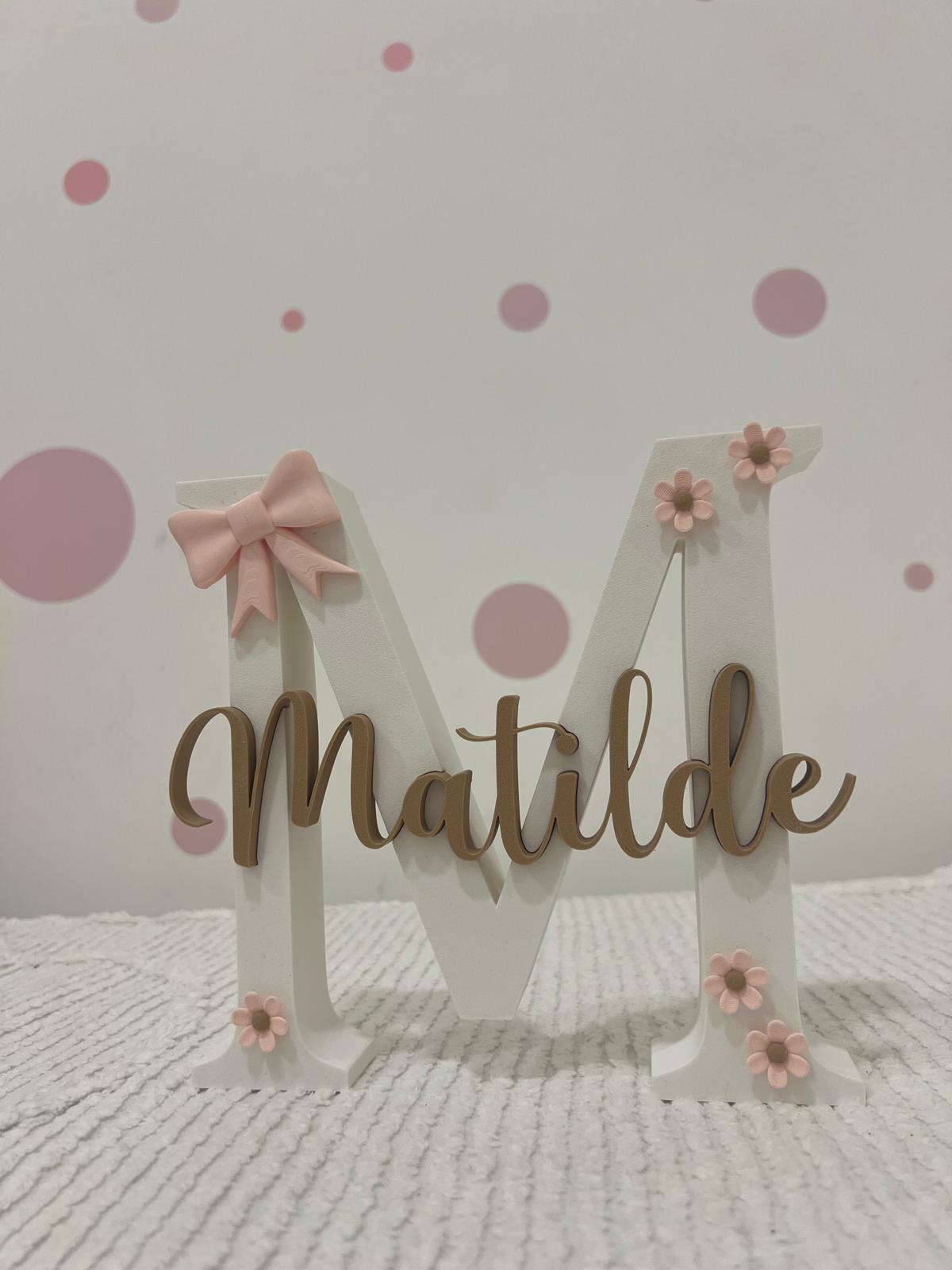 Lettera Iniziale 3D Personalizzata con Nome | 15–20-25-30 cm