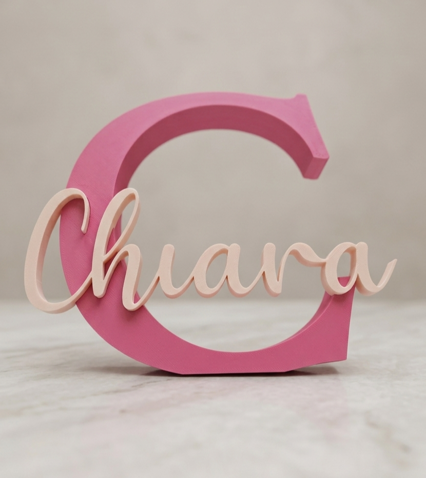 Lettera Iniziale 3D Personalizzata con Nome | 15–20-25-30 cm