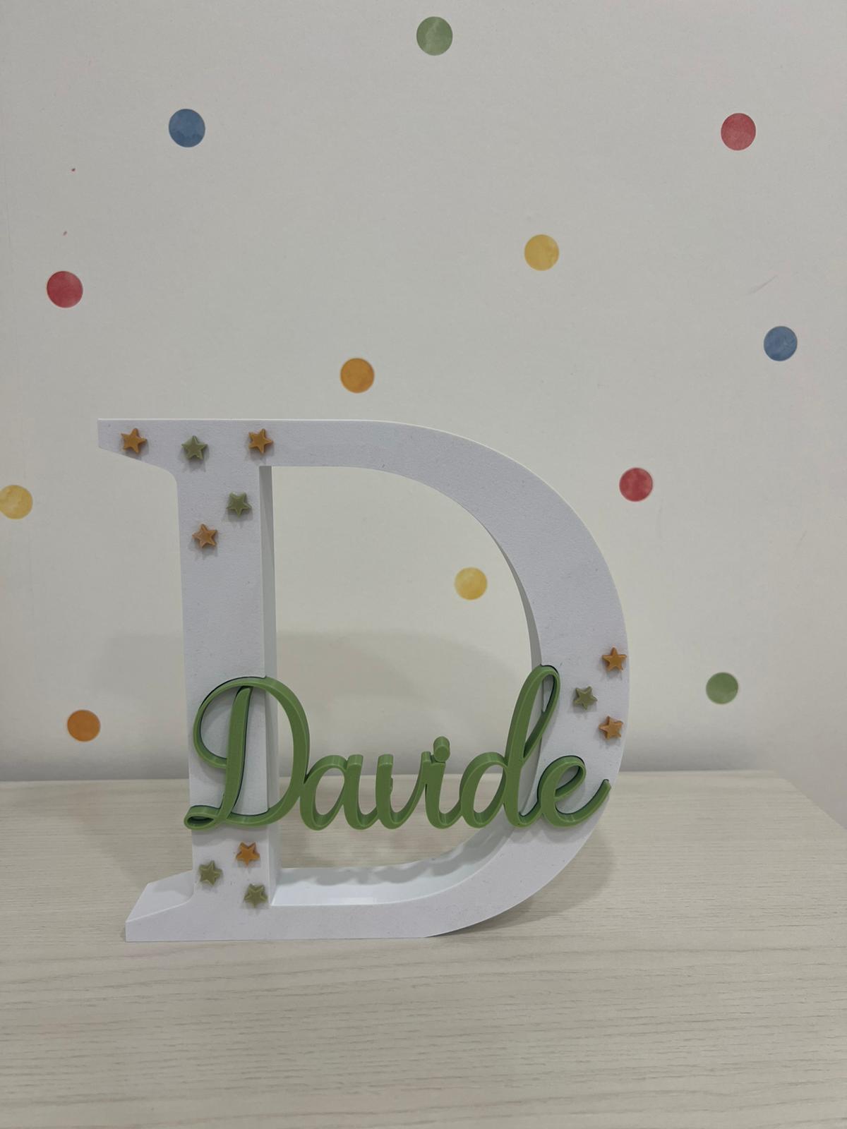 Lettera Iniziale 3D Personalizzata con Nome | 15–20-25-30 cm