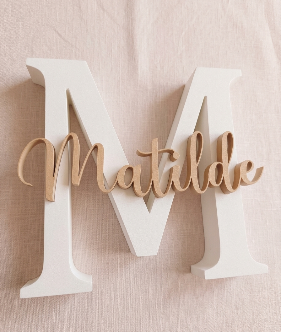Lettera Iniziale 3D Personalizzata con Nome | 15–20-25-30 cm